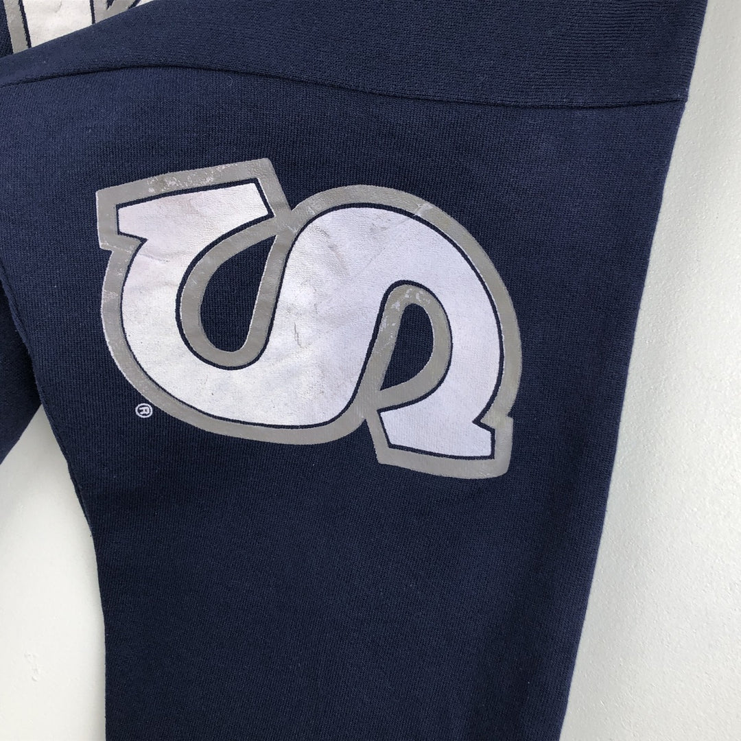 TRAU and LOEVNER TNT College Character Sweatshirt, Made in USA, Men's XL equivalent. cotton navy blue type Vintage Second Hand