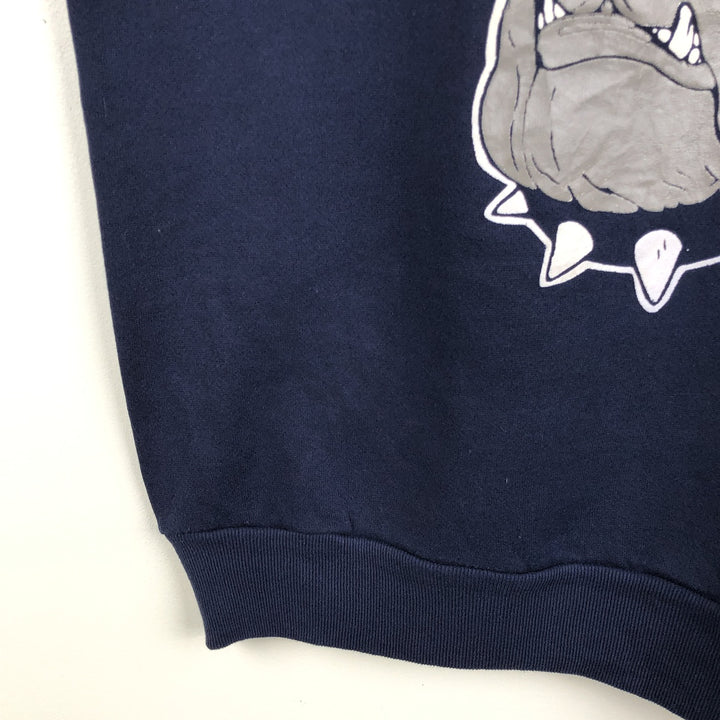 TRAU and LOEVNER TNT College Character Sweatshirt, Made in USA, Men's XL equivalent. cotton navy blue type Vintage Second Hand