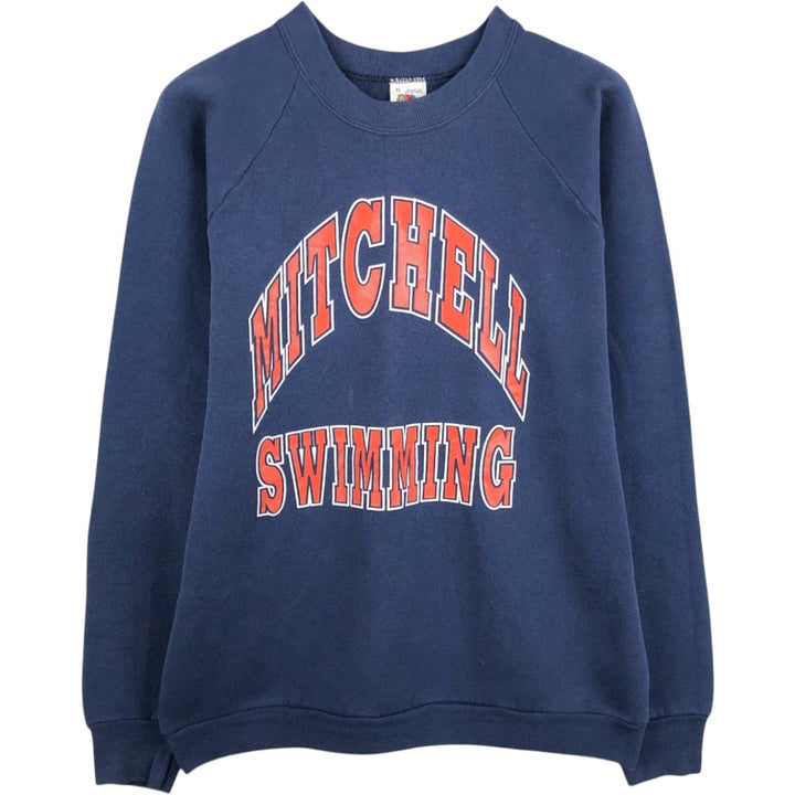 90'S Fruit of the Loom College Sweatshirt, Made in USA, Men's XL, Vintage cotton navy blue type Vintage Second Hand