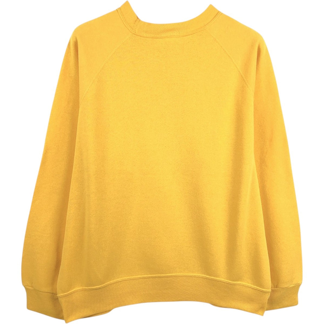 BASSETT WALKER College Sweatshirt, Made in USA, Men's XL equivalent. cotton yellow type Vintage Second Hand