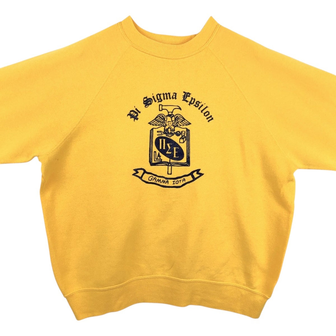 BASSETT WALKER College Sweatshirt, Made in USA, Men's XL equivalent. cotton yellow type Vintage Second Hand