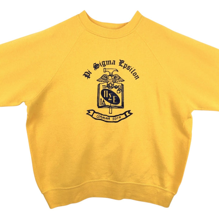 BASSETT WALKER College Sweatshirt, Made in USA, Men's XL equivalent. cotton yellow type Vintage Second Hand