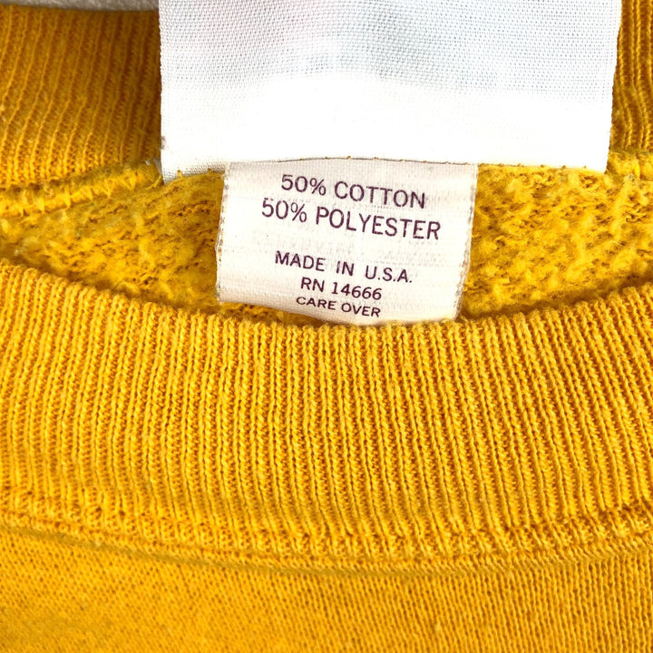 BASSETT WALKER College Sweatshirt, Made in USA, Men's XL equivalent. cotton yellow type Vintage Second Hand