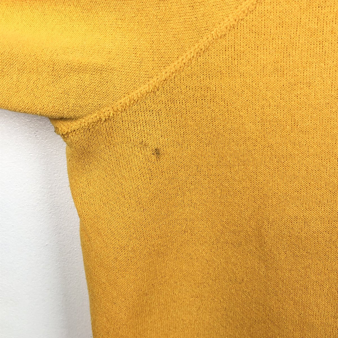 BASSETT WALKER College Sweatshirt, Made in USA, Men's XL equivalent. cotton yellow type Vintage Second Hand