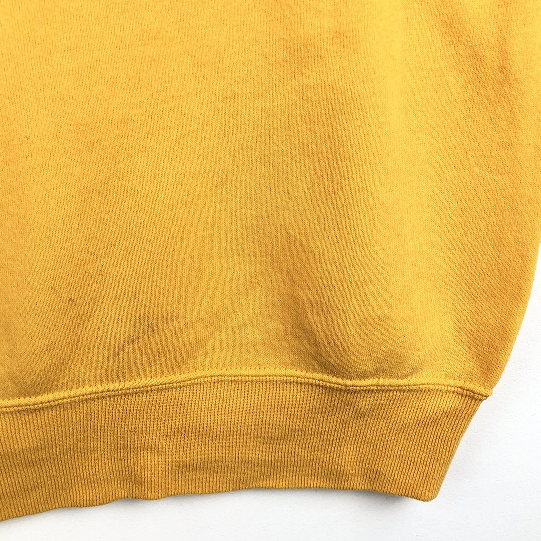 BASSETT WALKER College Sweatshirt, Made in USA, Men's XL equivalent. cotton yellow type Vintage Second Hand