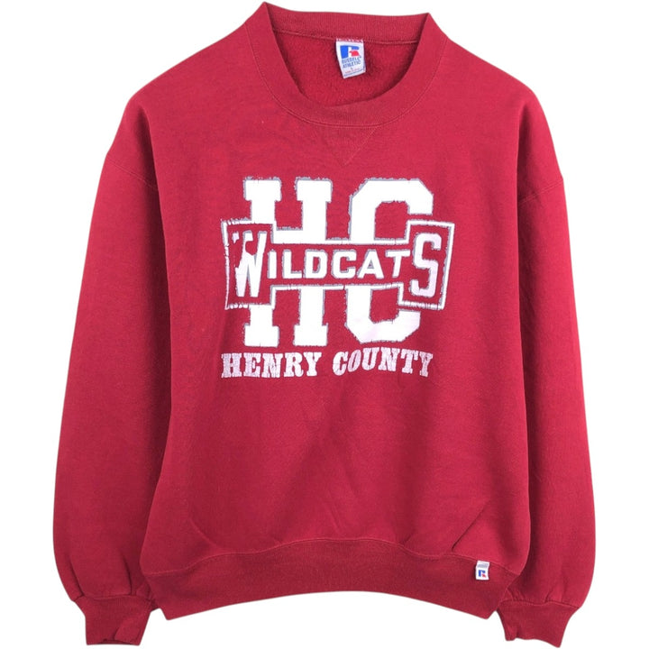 90'S Russell College Sweatshirt, Made in USA, Men's L, Vintage cotton red type Vintage Second Hand