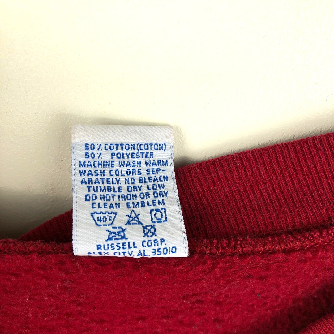 90'S Russell College Sweatshirt, Made in USA, Men's L, Vintage cotton red type Vintage Second Hand