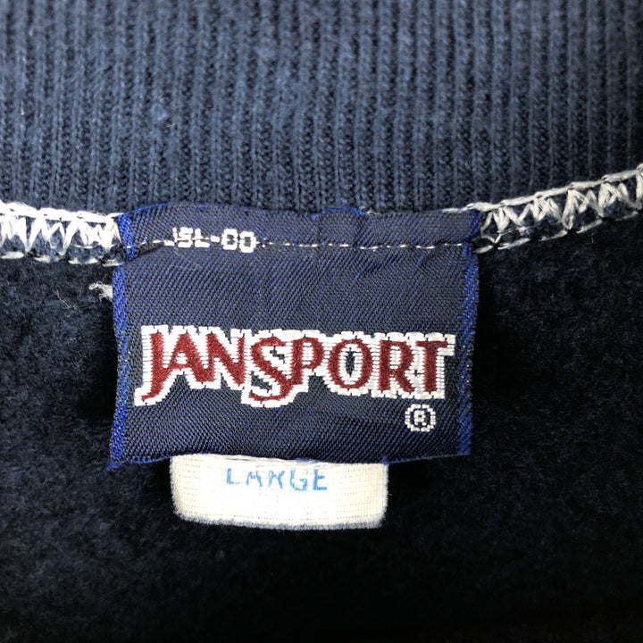 Vintage 90'S Jansport college sweatshirt, made in the USA, size L, men's cotton navy blue type Vintage Second Hand