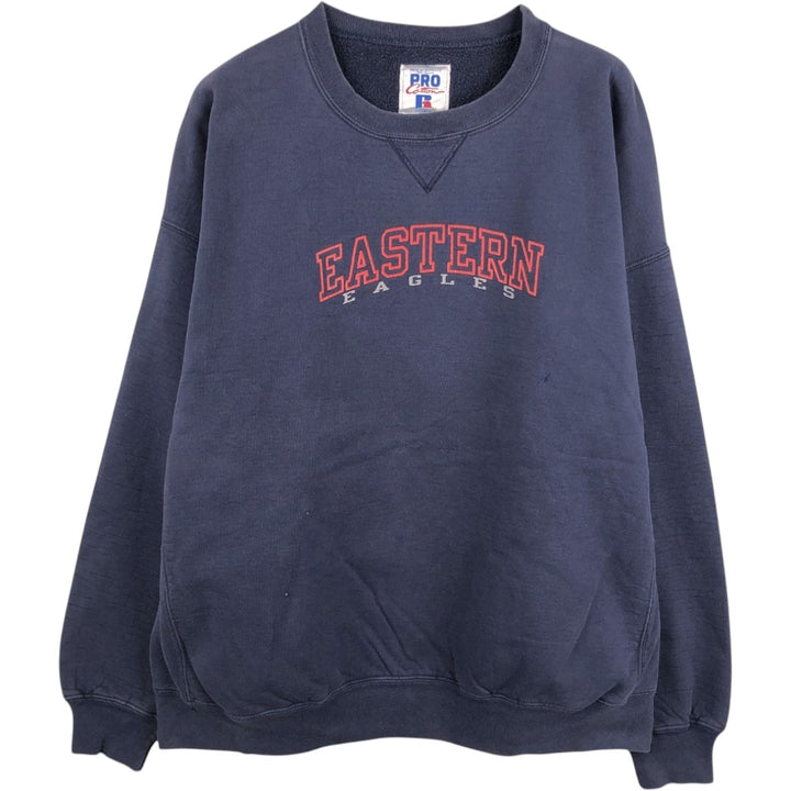 90'S Russell PRO College Sweatshirt, Made in USA, Men's XXL equivalent, Vintage cotton navy blue type Vintage Second Hand