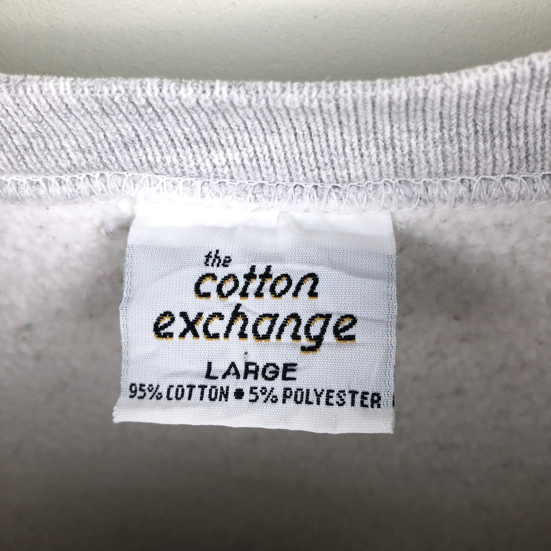 The Cotton Exchange College Sweatshirt, Made in USA, Men's Size L cotton gray type Vintage Second Hand