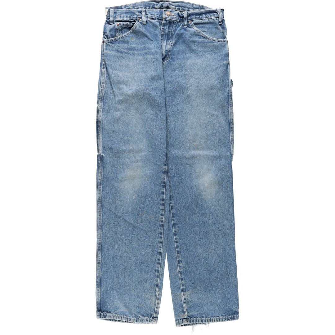 Dickies denim painter pants for men, equivalent to W33 cotton blue type Vintage Second Hand