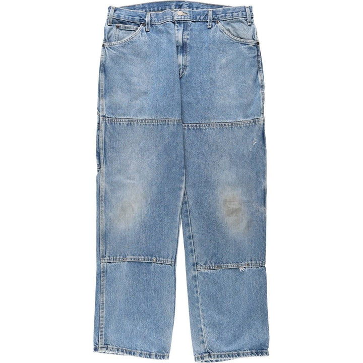 Dickies Double Knee Denim Painter Pants, Men's Size W37 (approx.) cotton blue type Vintage Second Hand