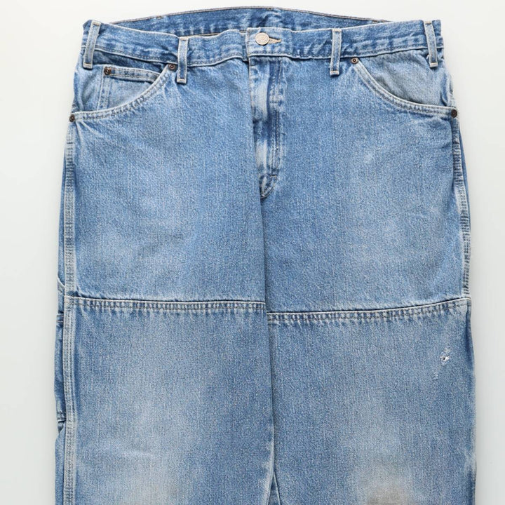 Dickies Double Knee Denim Painter Pants, Men's Size W37 (approx.) cotton blue type Vintage Second Hand