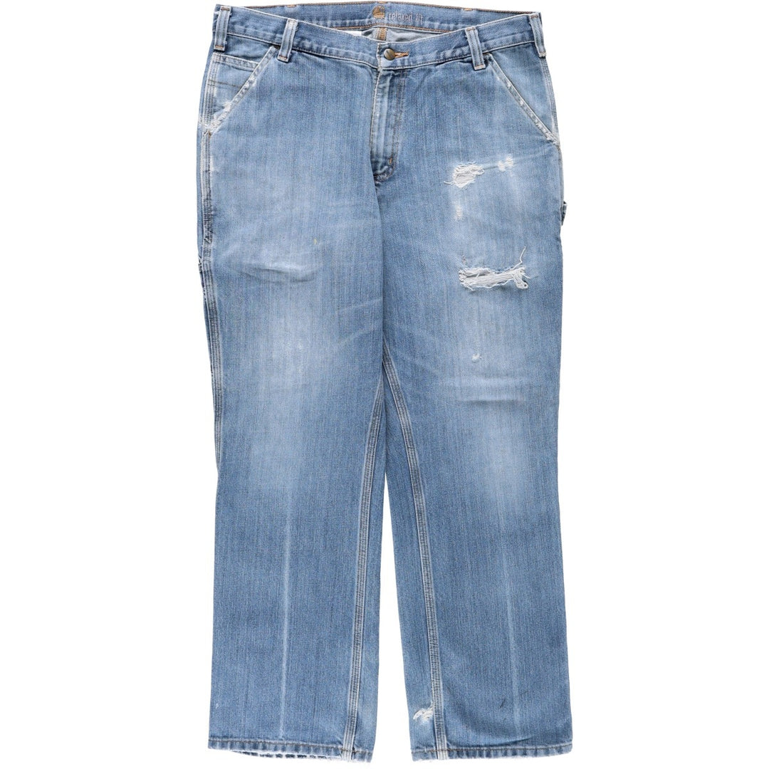 Carhartt Relaxed Fit Denim Painter Pants, Men's W35 (approx.) cotton blue type Vintage Second Hand