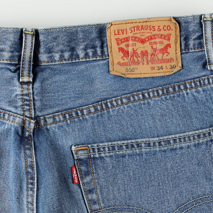 Levi's 550 Relaxed Fit Tapered Leg Denim Pants, Men's Size W34 (approx.), Vintage unclear blue type Vintage Second Hand