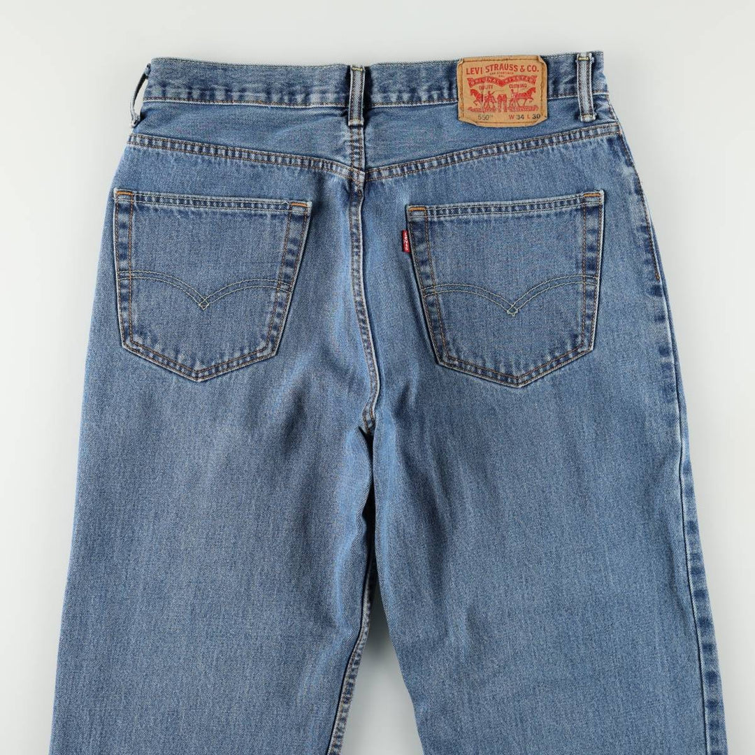 Levi's 550 Relaxed Fit Tapered Leg Denim Pants, Men's Size W34 (approx.), Vintage unclear blue type Vintage Second Hand