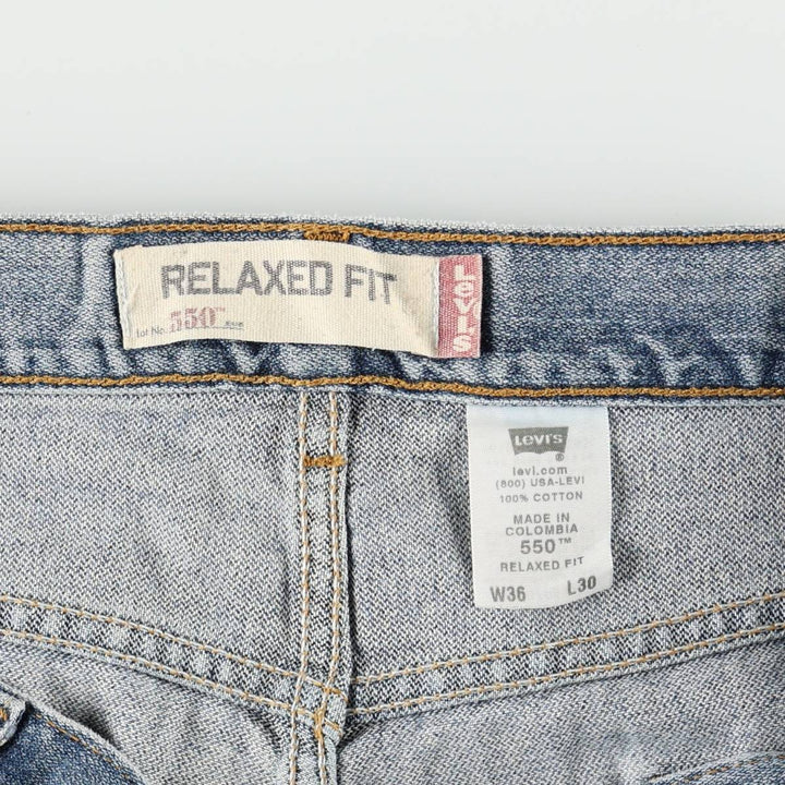 Levi's 550 Relaxed Fit Tapered Denim Pants for Men, W36 cotton blue type Vintage Second Hand