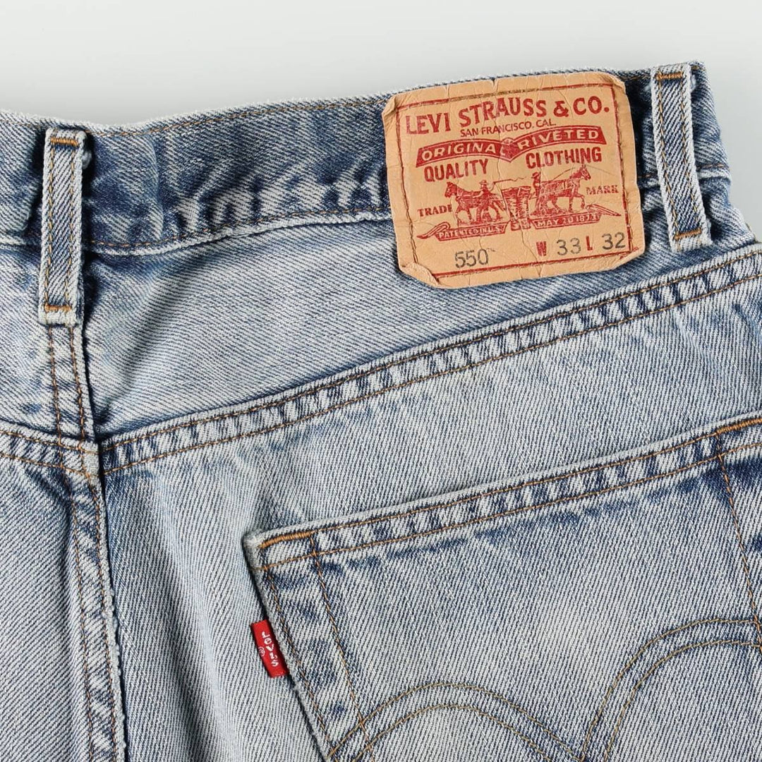 Levi's 550 Relaxed Fit Tapered Denim Pants for Men, W34 equivalent cotton blue type Vintage Second Hand