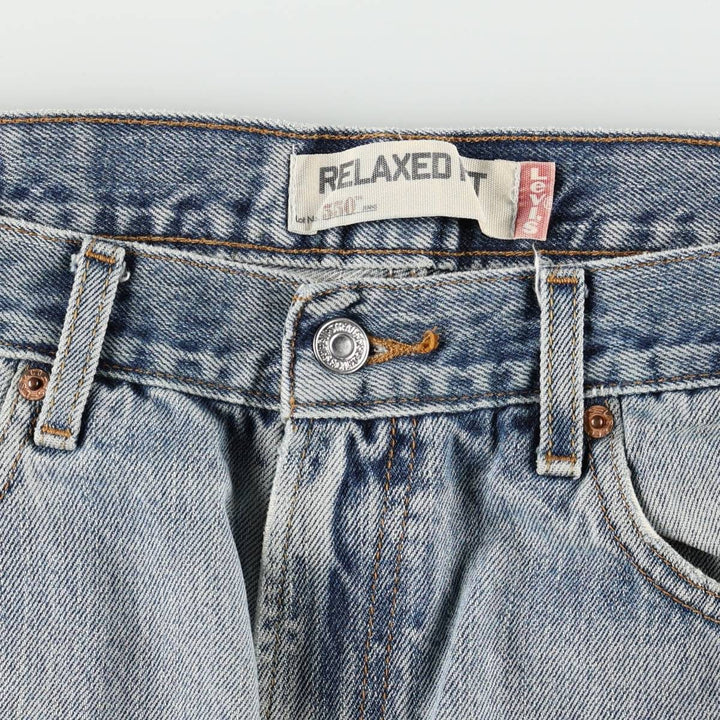Levi's 550 Relaxed Fit Tapered Denim Pants for Men, W34 equivalent cotton blue type Vintage Second Hand