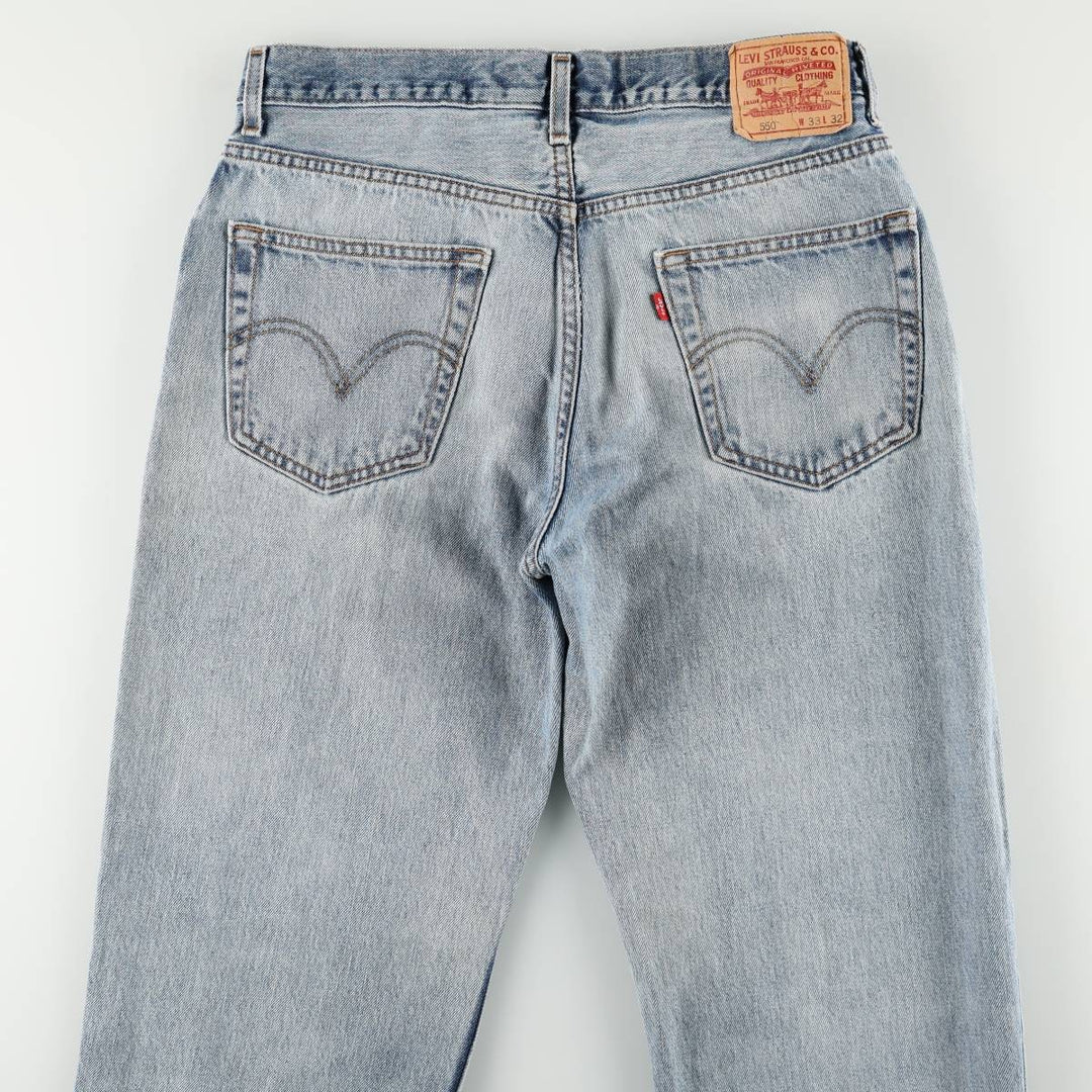 Levi's 550 Relaxed Fit Tapered Denim Pants for Men, W34 equivalent cotton blue type Vintage Second Hand