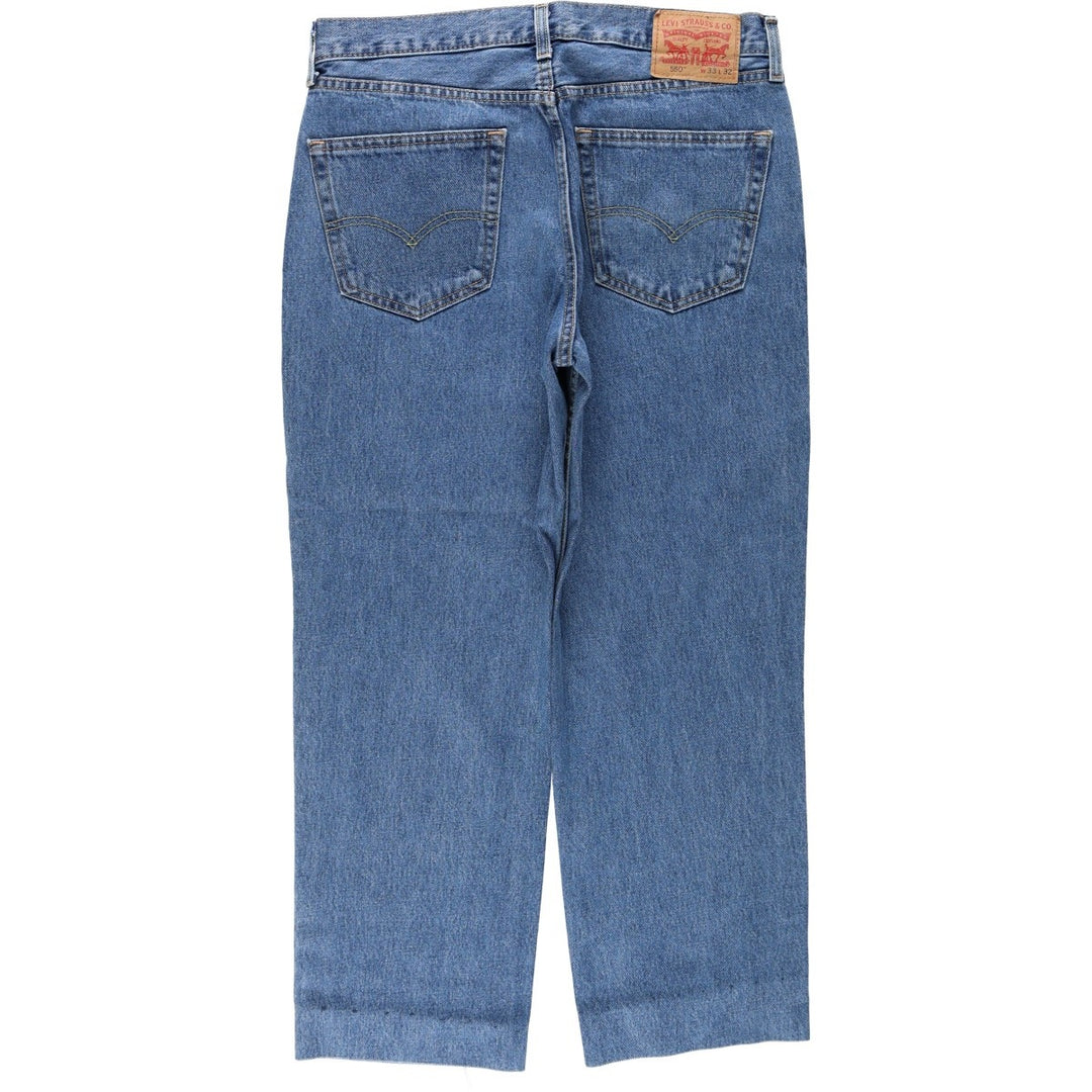Levi's 550 tapered denim pants for men, size W34 cotton blue type Vintage Second Hand