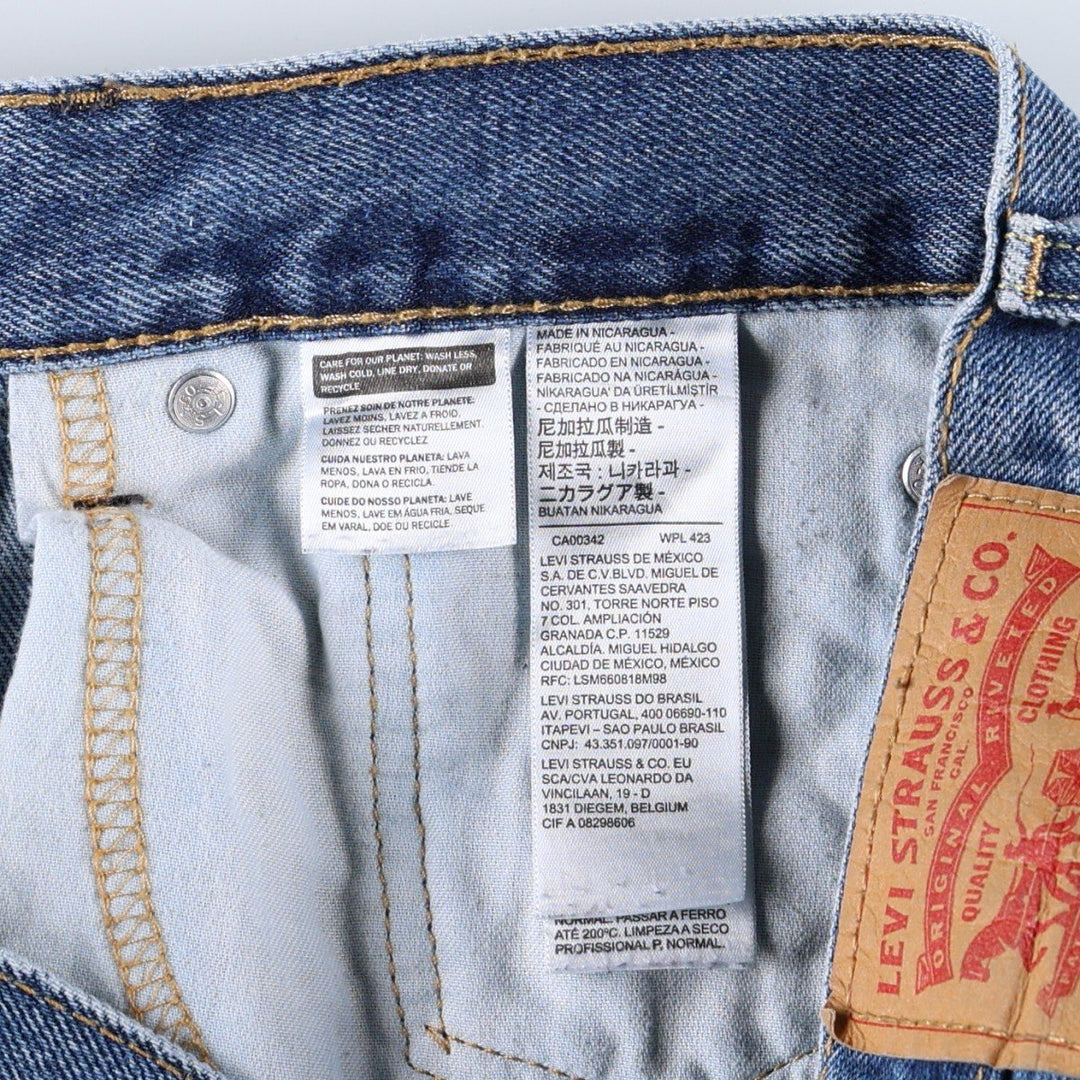 Levi's 550 tapered denim pants for men, size W34 cotton blue type Vintage Second Hand