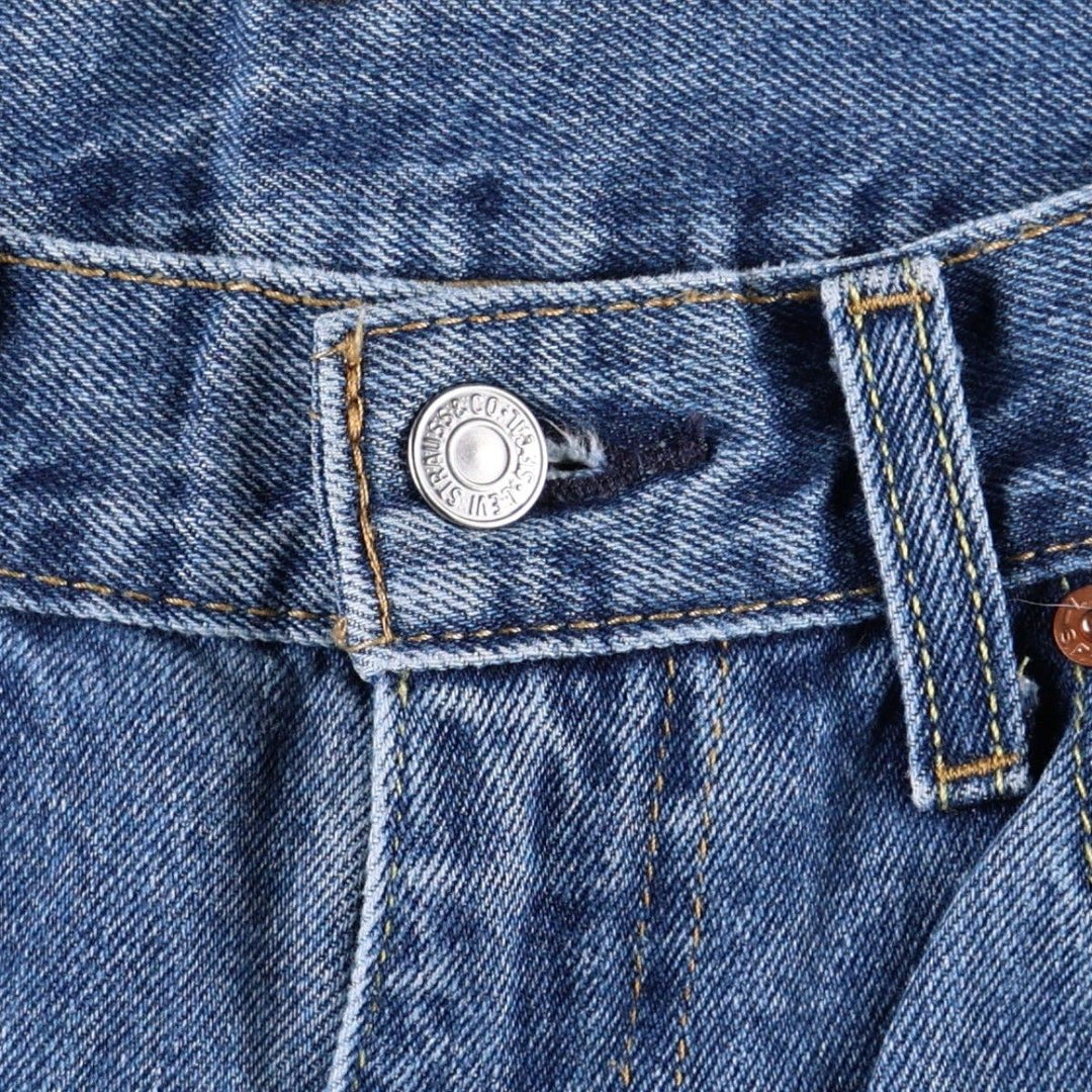 Levi's 550 tapered denim pants for men, size W34 cotton blue type Vintage Second Hand