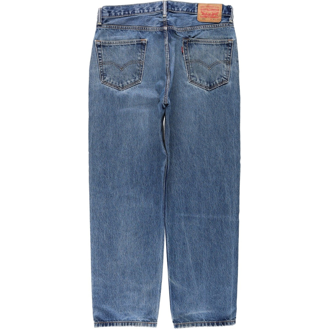 Levi's 550 tapered denim pants for men, size w37 cotton blue type Vintage Second Hand