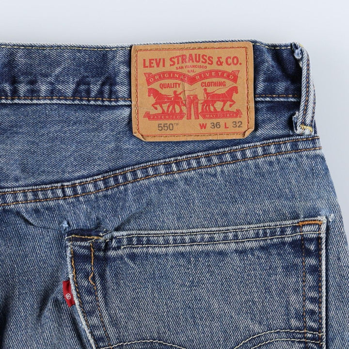Levi's 550 tapered denim pants for men, size w37 cotton blue type Vintage Second Hand