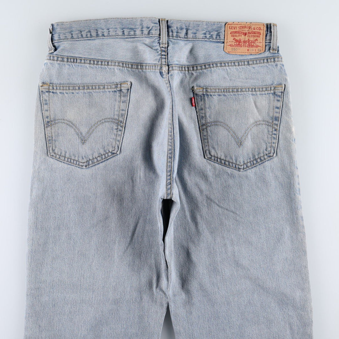Levi's 550 Relaxed Fit Tapered Denim Pants for Men, W36 cotton blue type Vintage Second Hand
