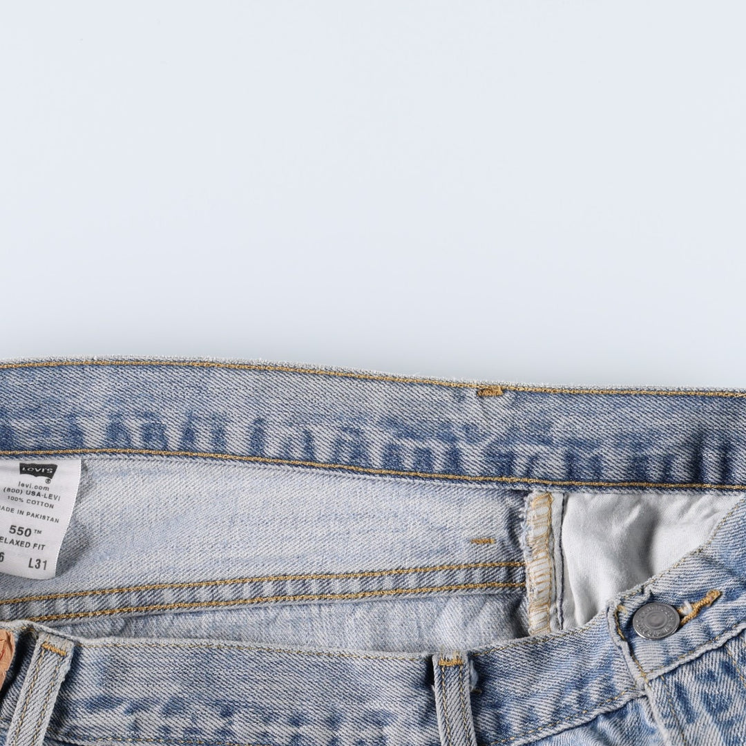Levi's 550 Relaxed Fit Tapered Denim Pants for Men, W36 cotton blue type Vintage Second Hand