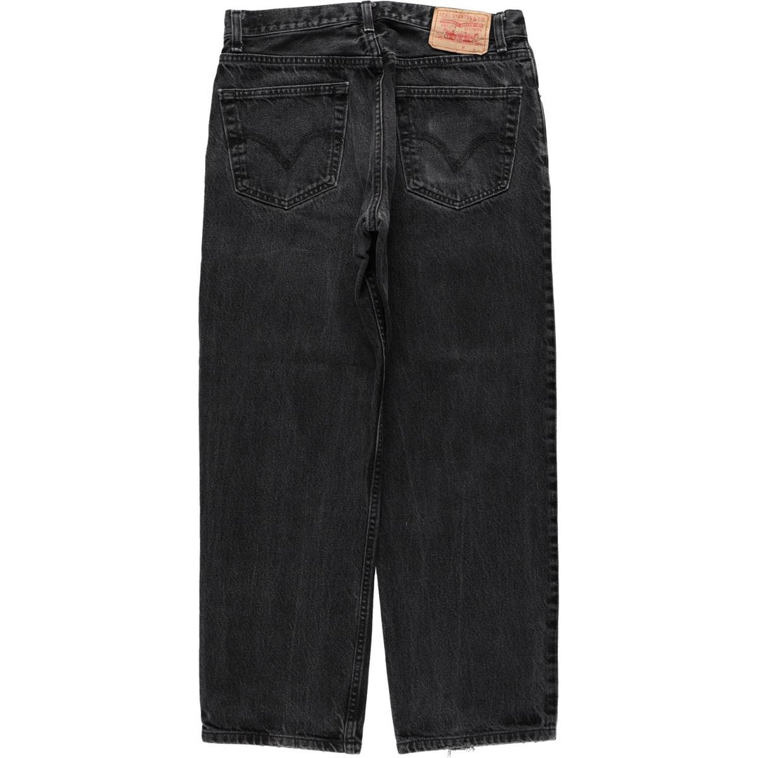 2000'S Levi's 550 Relaxed Fit Coupe Relaxed Black Denim Tapered Jeans, Men's Size W33 (approx.) cotton black type Vintage Second Hand