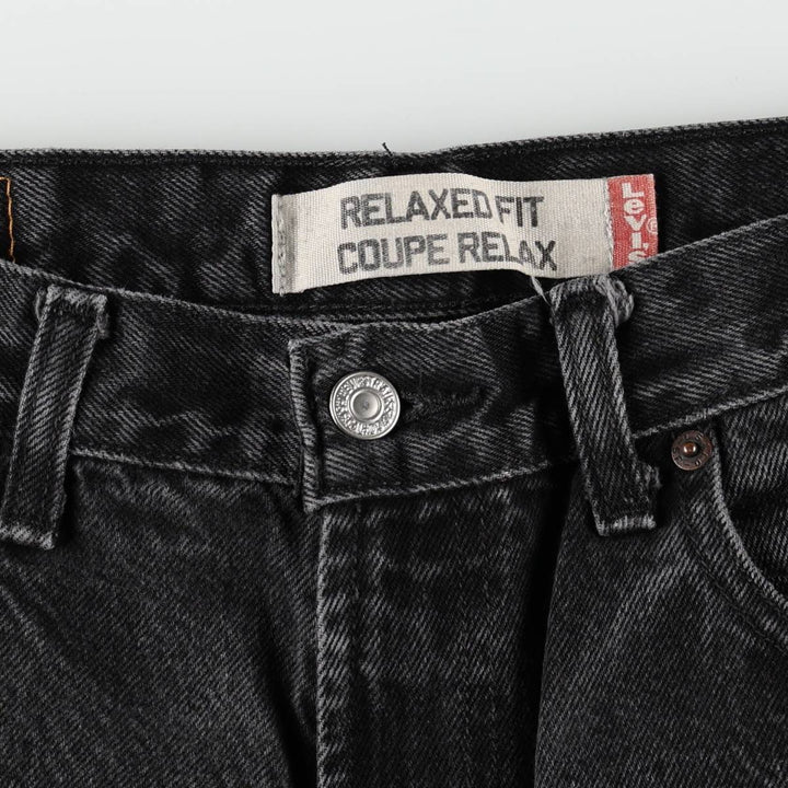 2000'S Levi's 550 Relaxed Fit Coupe Relaxed Black Denim Tapered Jeans, Men's Size W33 (approx.) cotton black type Vintage Second Hand