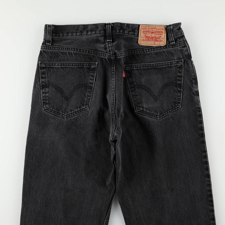 2000'S Levi's 550 Relaxed Fit Coupe Relaxed Black Denim Tapered Jeans, Men's Size W33 (approx.) cotton black type Vintage Second Hand