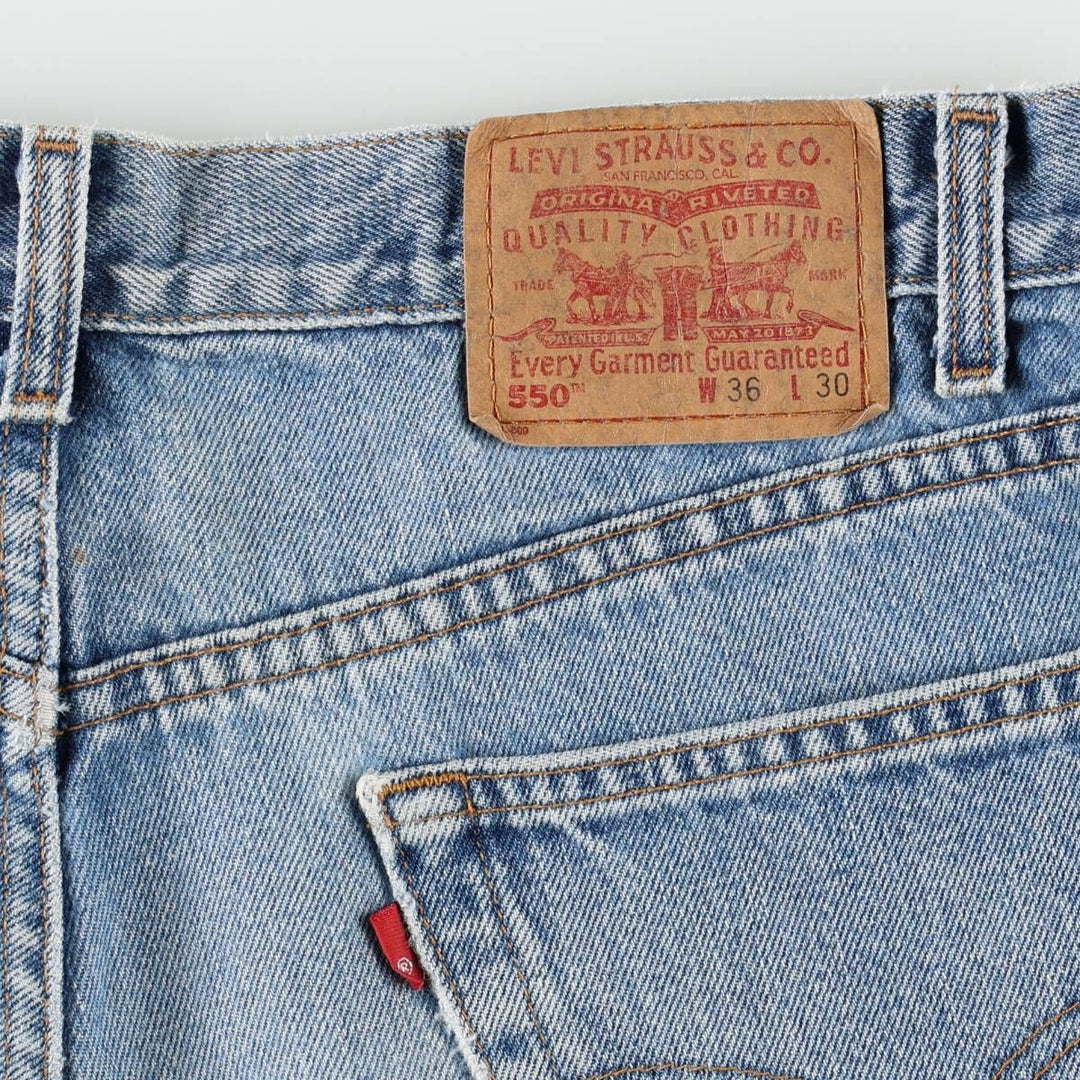 00'S Levi's 550 Relaxed Fit Tapered Denim Pants for Men, W35 cotton blue type Vintage Second Hand