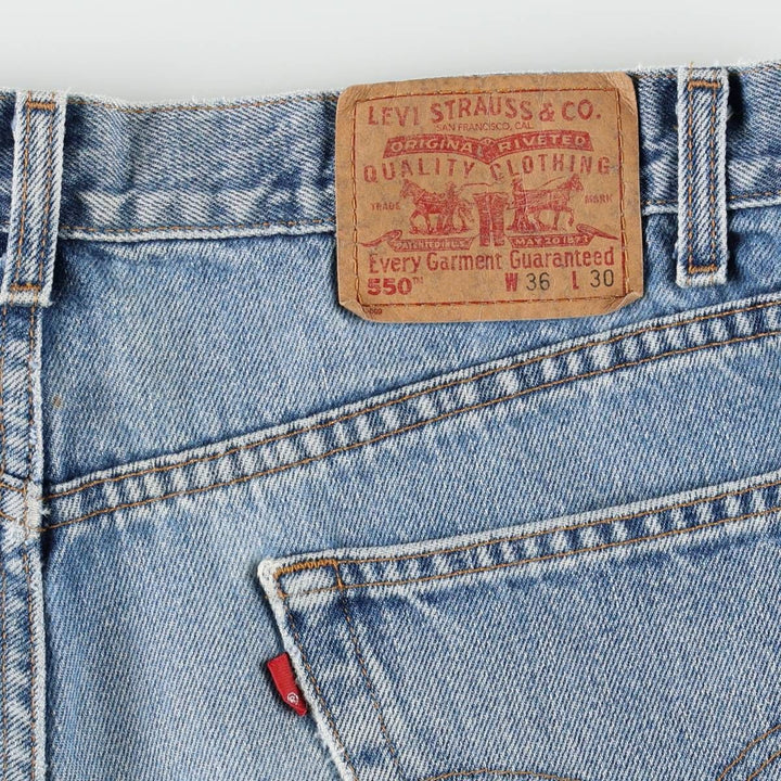 00'S Levi's 550 Relaxed Fit Tapered Denim Pants for Men, W35 cotton blue type Vintage Second Hand