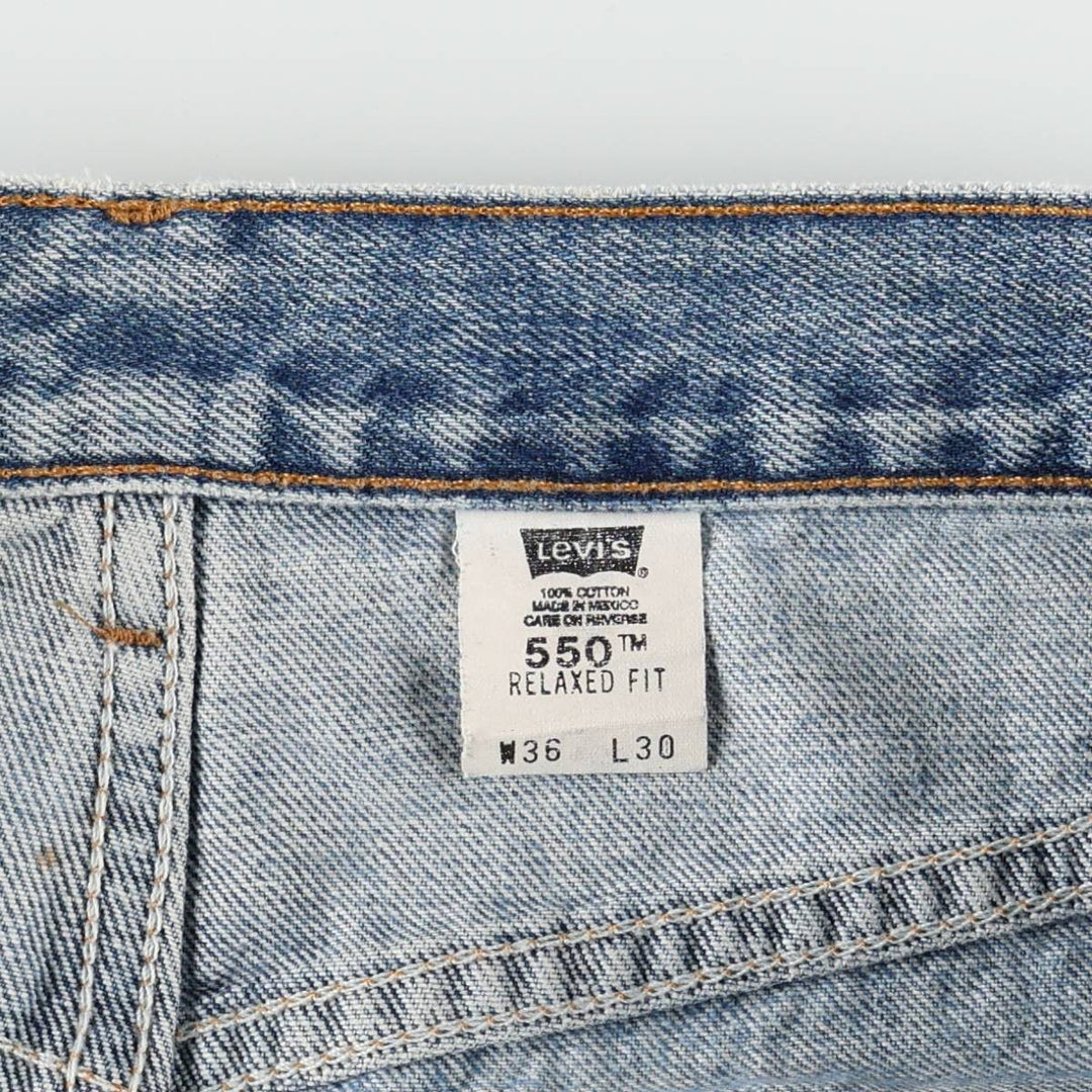 00'S Levi's 550 Relaxed Fit Tapered Denim Pants for Men, W35 cotton blue type Vintage Second Hand