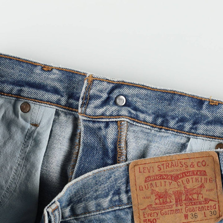 00'S Levi's 550 Relaxed Fit Tapered Denim Pants for Men, W35 cotton blue type Vintage Second Hand