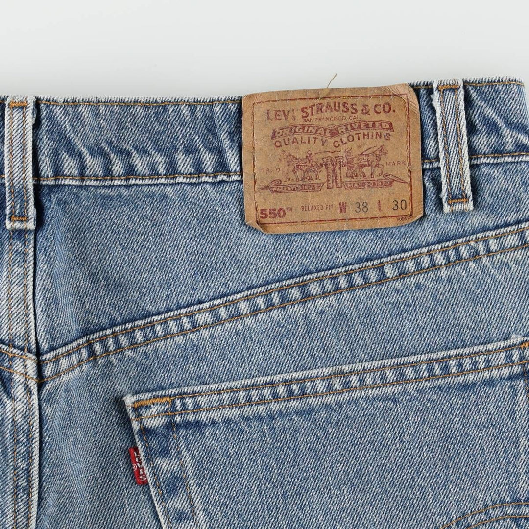 90'S Levi's 550 Relaxed Fit Tapered Denim Pants, Made in USA, Men's, Size 37, Vintage cotton blue type Vintage Second Hand