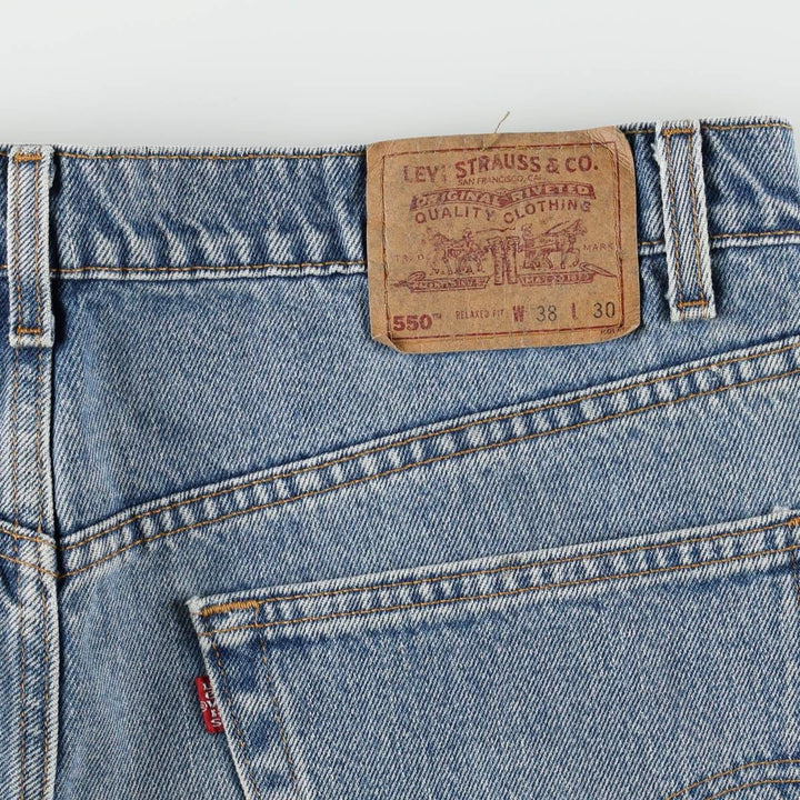 90'S Levi's 550 Relaxed Fit Tapered Denim Pants, Made in USA, Men's, Size 37, Vintage cotton blue type Vintage Second Hand