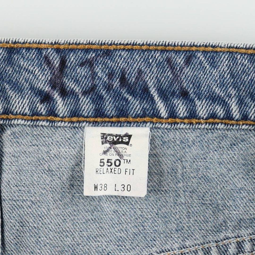 90'S Levi's 550 Relaxed Fit Tapered Denim Pants, Made in USA, Men's, Size 37, Vintage cotton blue type Vintage Second Hand