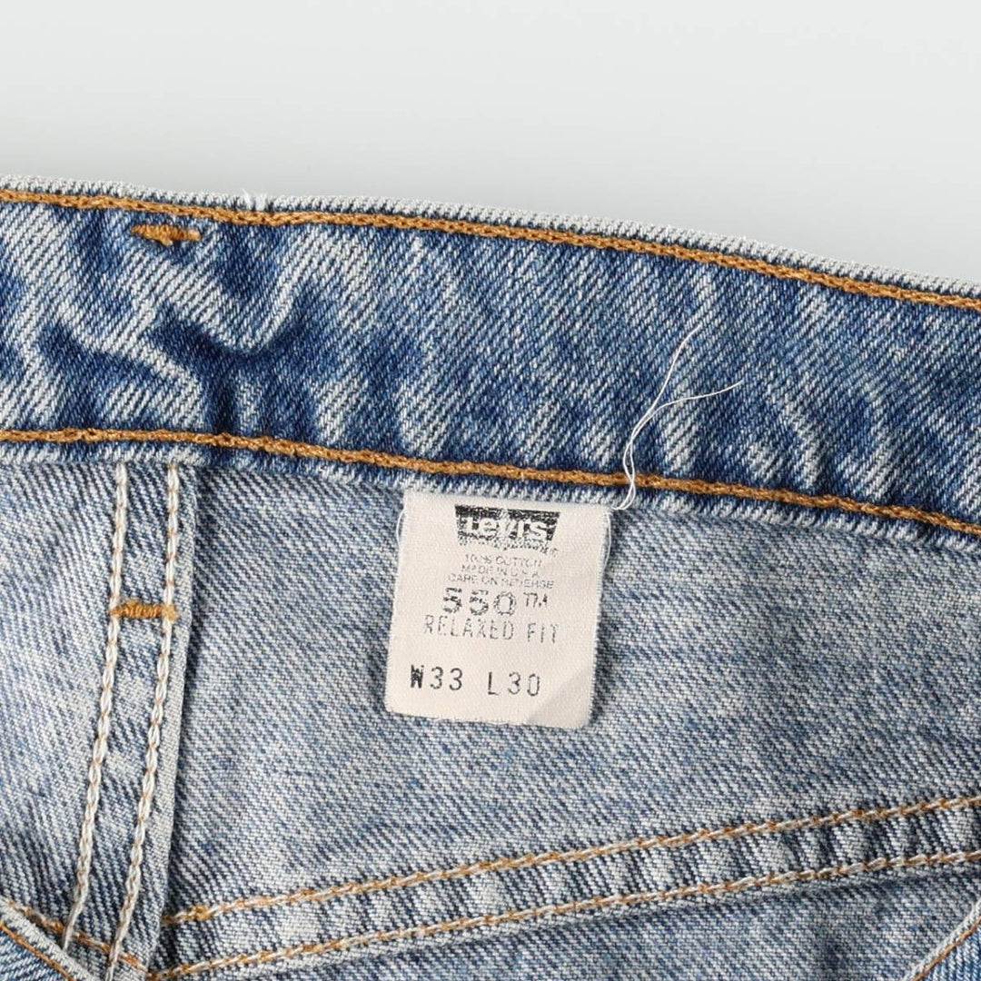 90'S Levi's 550 Relaxed Fit Tapered Denim Pants Made in USA Men's W31 Vintage cotton blue type Vintage Second Hand