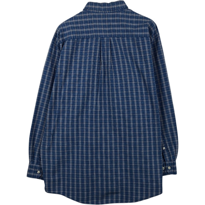 Brooks Brothers Long Sleeve Button-Down Check Shirt, Men's Size L cotton blue type Vintage Second Hand