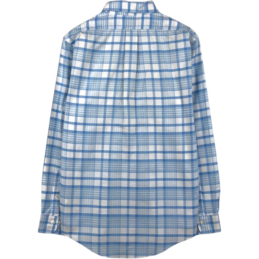 Brooks Brothers Est.1818 REGENT Long Sleeve Button-Down Check Shirt, Men's Size M Supima Cotton blue type Vintage Second Hand