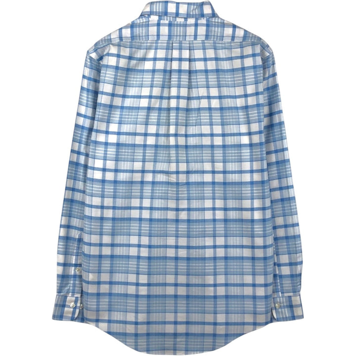Brooks Brothers Est.1818 REGENT Long Sleeve Button-Down Check Shirt, Men's Size M Supima Cotton blue type Vintage Second Hand