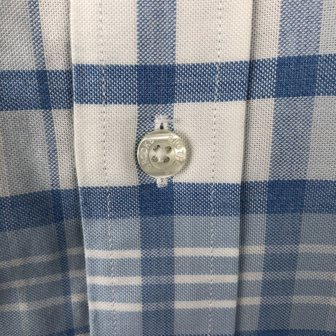 Brooks Brothers Est.1818 REGENT Long Sleeve Button-Down Check Shirt, Men's Size M Supima Cotton blue type Vintage Second Hand