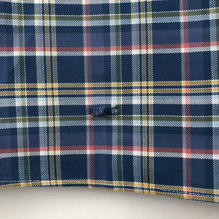 Brooks Brothers Est.1818 MADISON Long Sleeve Button-Down Check Shirt, Men's XL Supima Cotton navy blue type Vintage Second Hand