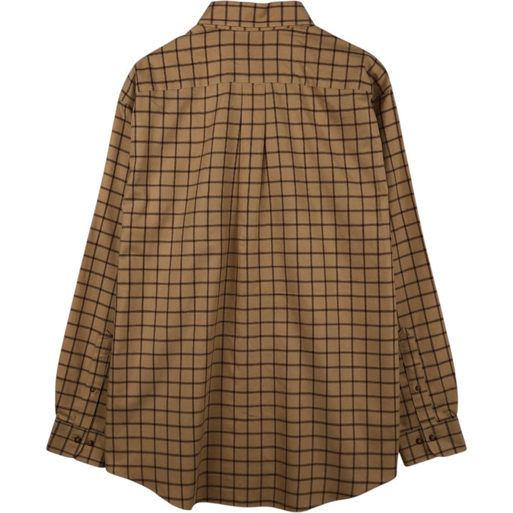 Brooks Brothers 346 Long Sleeve Button-Down Check Shirt, Men's Size L cotton brick settler Vintage Second Hand