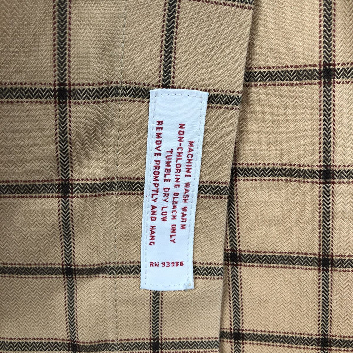 Brooks Brothers 346 Long Sleeve Button-Down Check Shirt, Men's Size L cotton brick settler Vintage Second Hand
