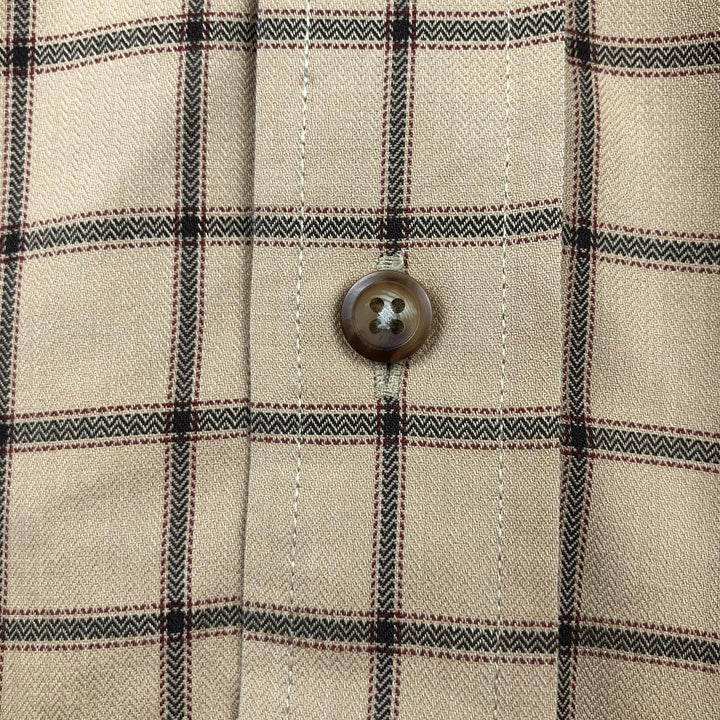Brooks Brothers 346 Long Sleeve Button-Down Check Shirt, Men's Size L cotton brick settler Vintage Second Hand